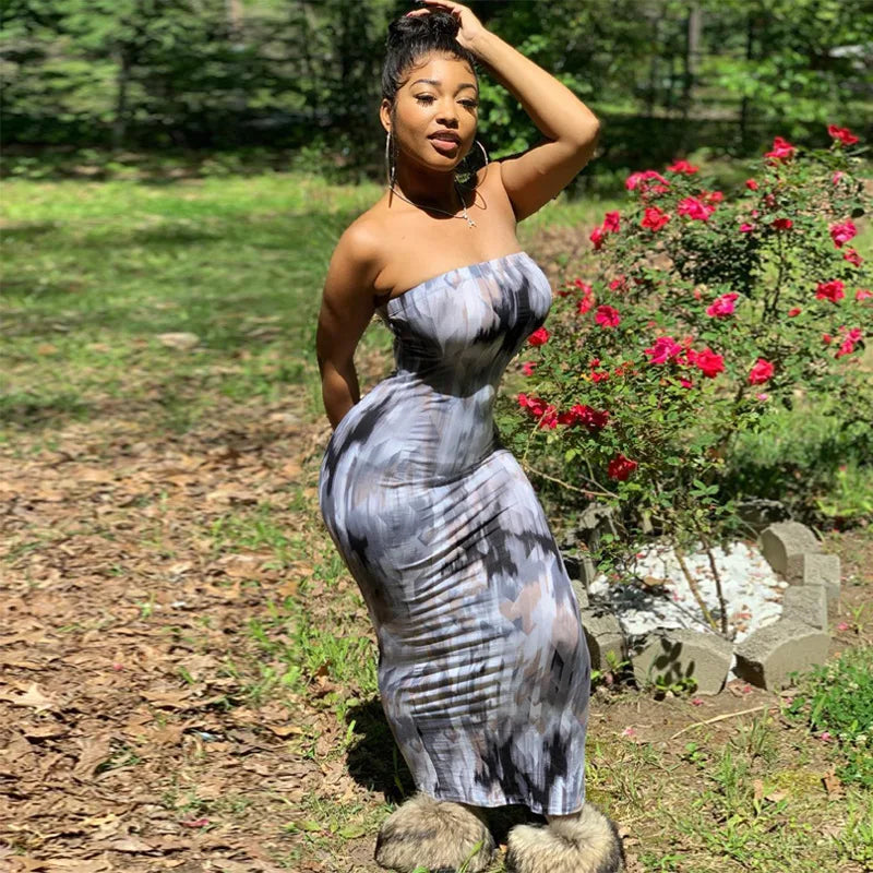 Summer Women's Colorful Tie Dye Print Off Shoulder Wrapped