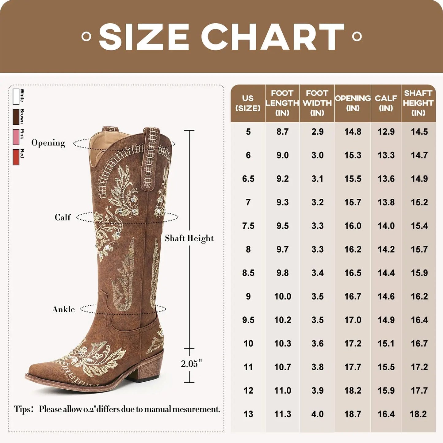 Cowboy Boots for Women - Wide Calf Knee High