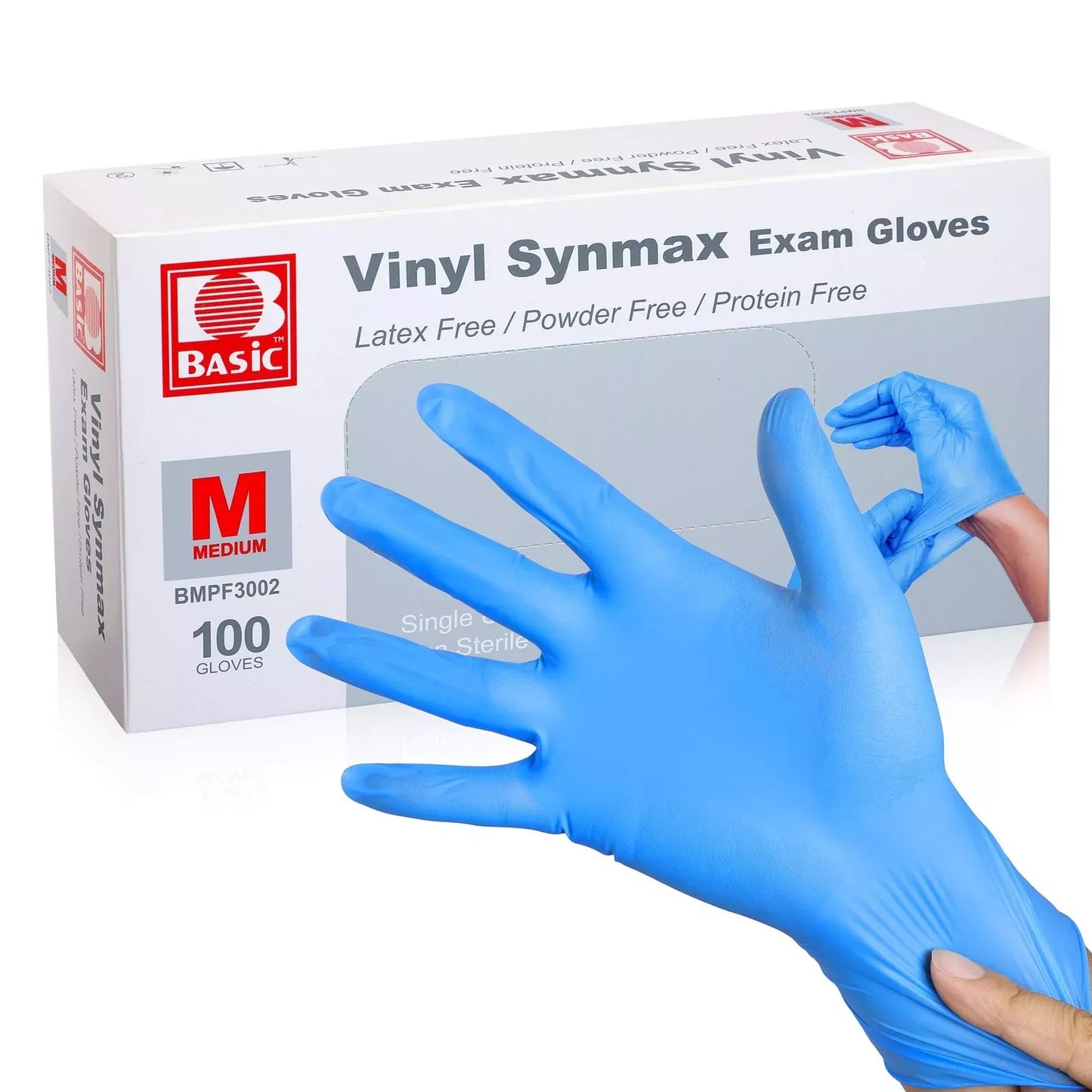 Disposable Vinyl Exam Gloves, 4 Mil-Thick -Latex Free Powder Free, Food Safe, Cleaning Gloves-Blue, 100 count