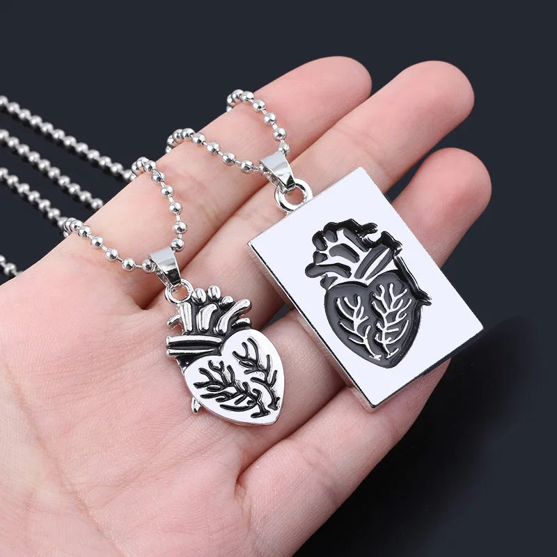 Her King & His Queen Couple Necklaces Lovers Pendant Fashion Crystal Jewelry for Women and Men Gifts