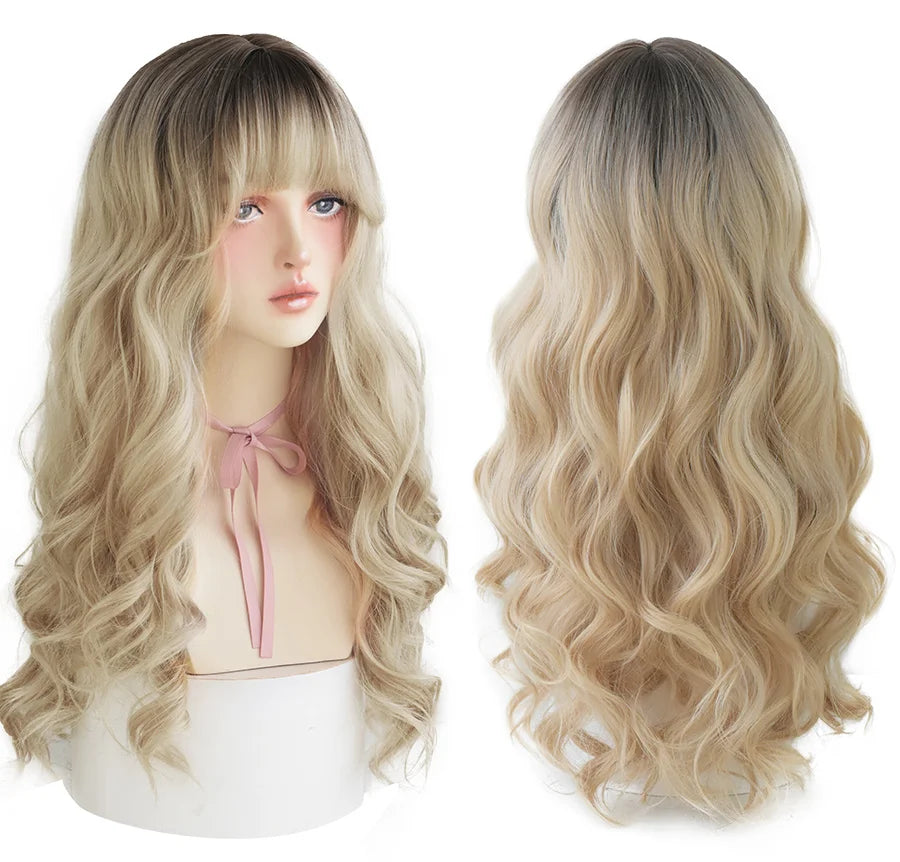 Long Wavy Synthetic Black Wigs For Women