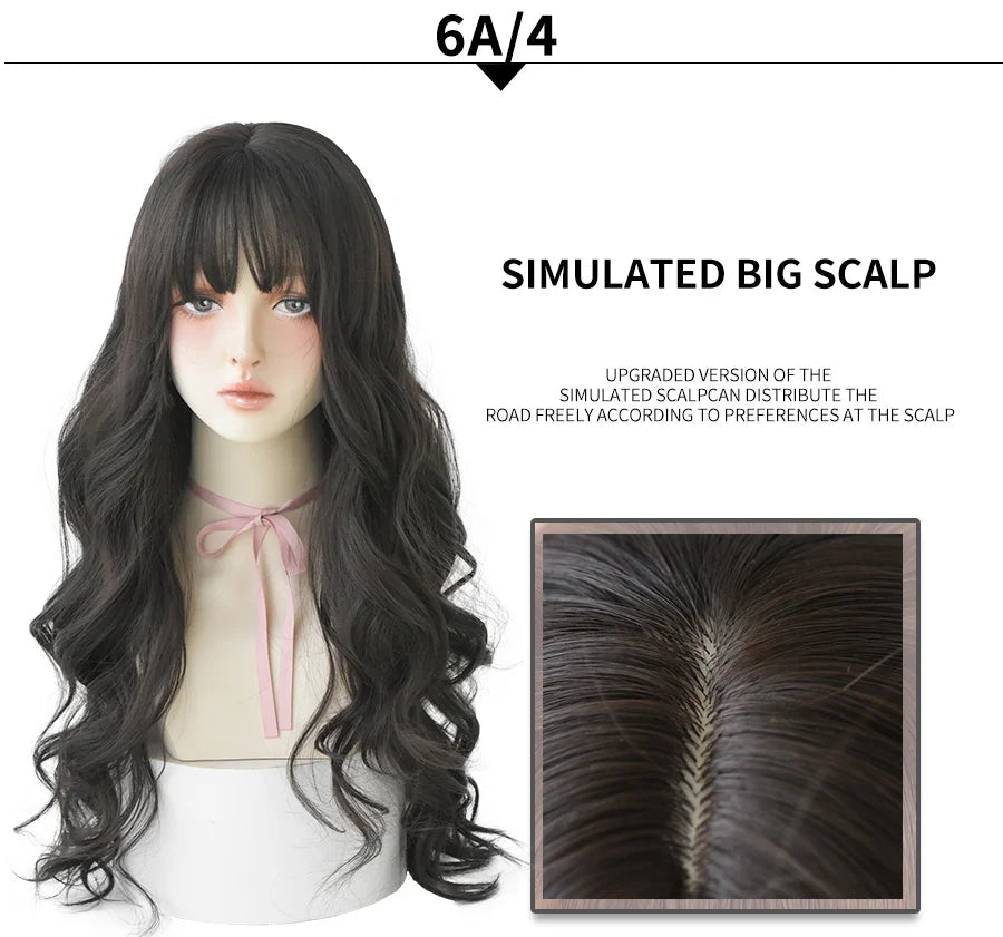 Long Wavy Synthetic Black Wigs For Women