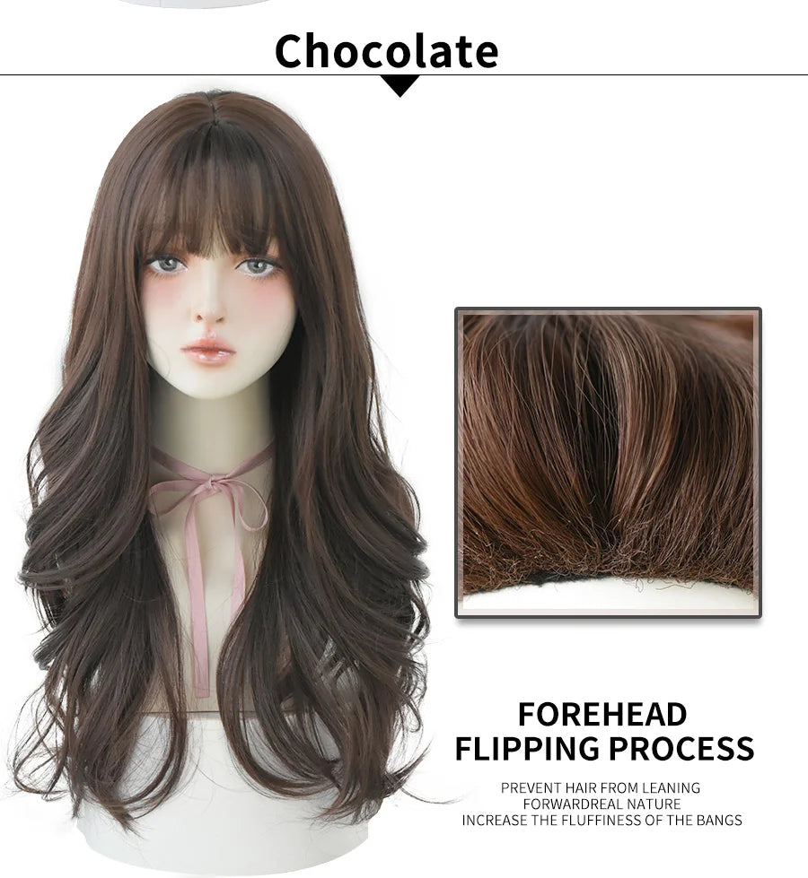 Long Wavy Synthetic Black Wigs For Women