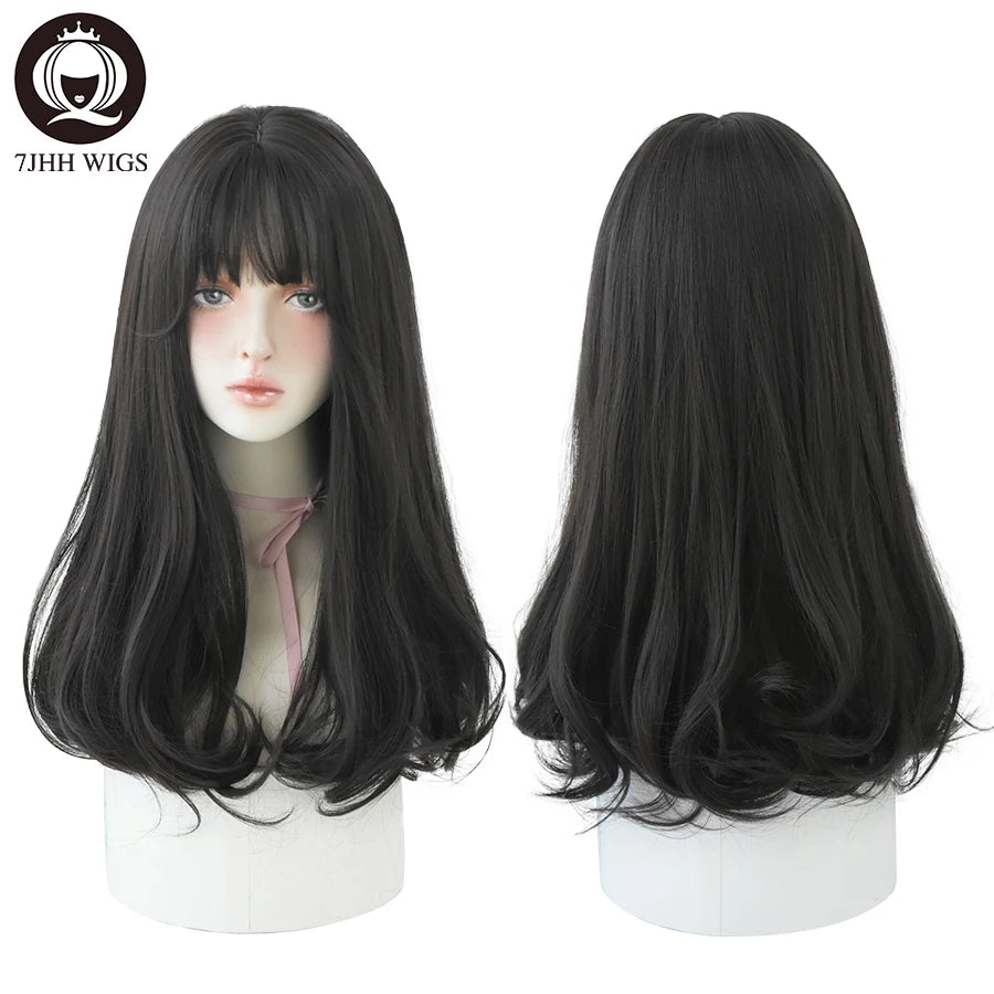 Long Wavy Synthetic Black Wigs For Women