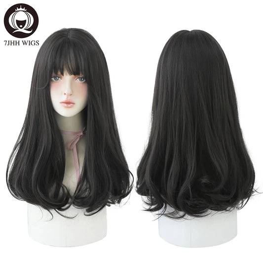 Long Wavy Synthetic Black Wigs For Women