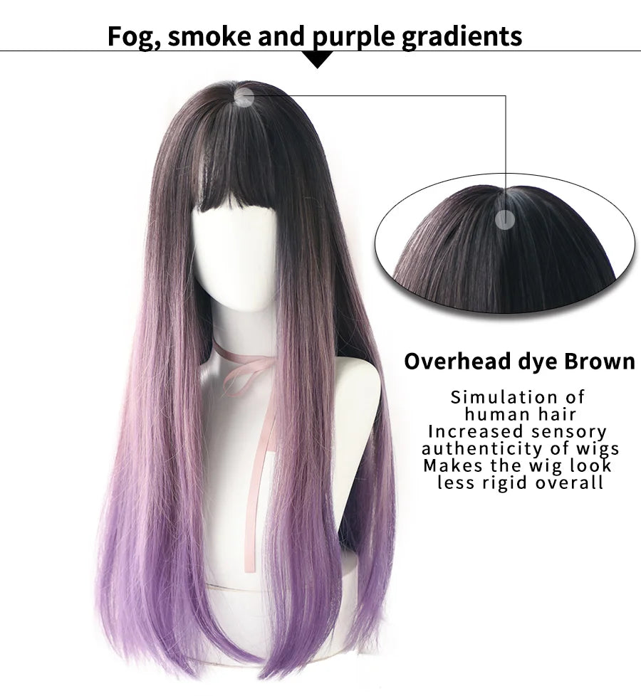 Long Wavy Synthetic Black Wigs For Women