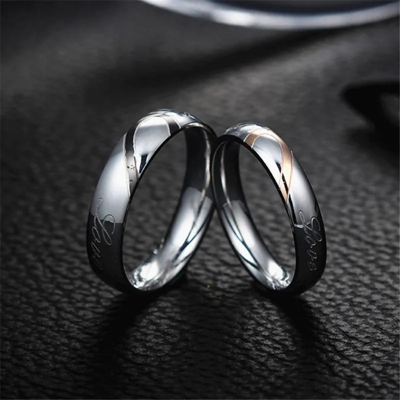 Boniskiss 2020 Rings For Men Women Stainless Steel Wedding Ring
