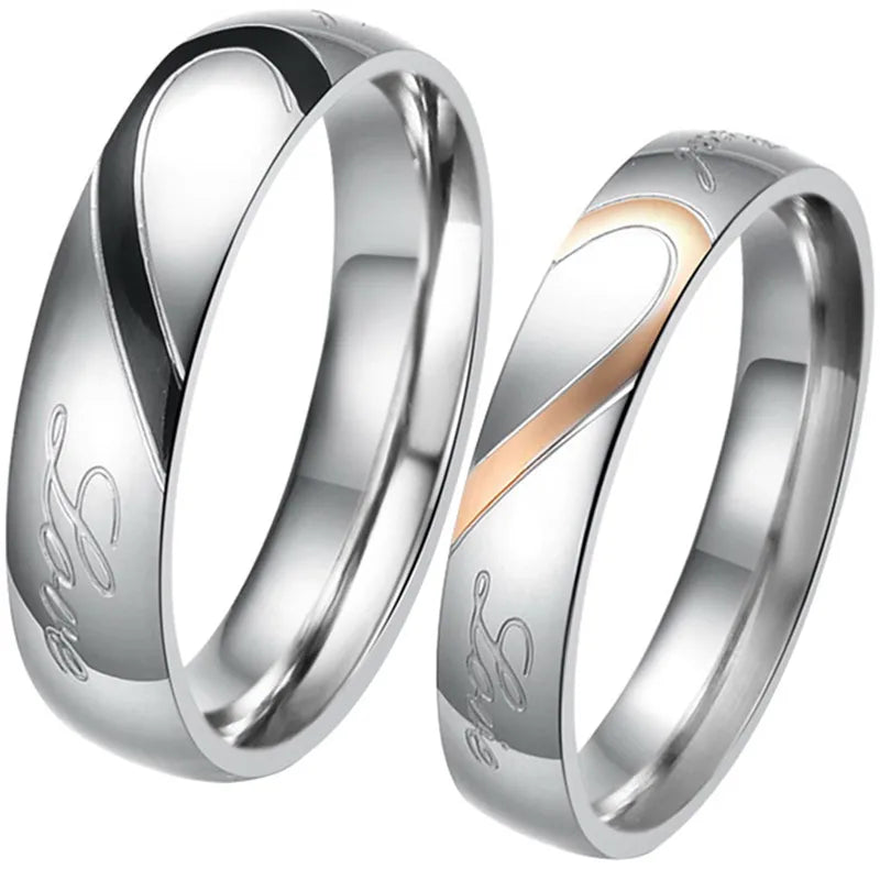 Boniskiss 2020 Rings For Men Women Stainless Steel Wedding Ring