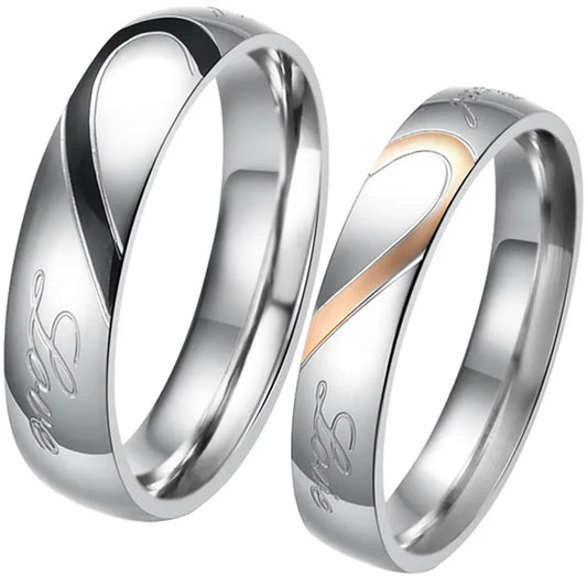 Boniskiss 2020 Rings For Men Women Stainless Steel Wedding Ring