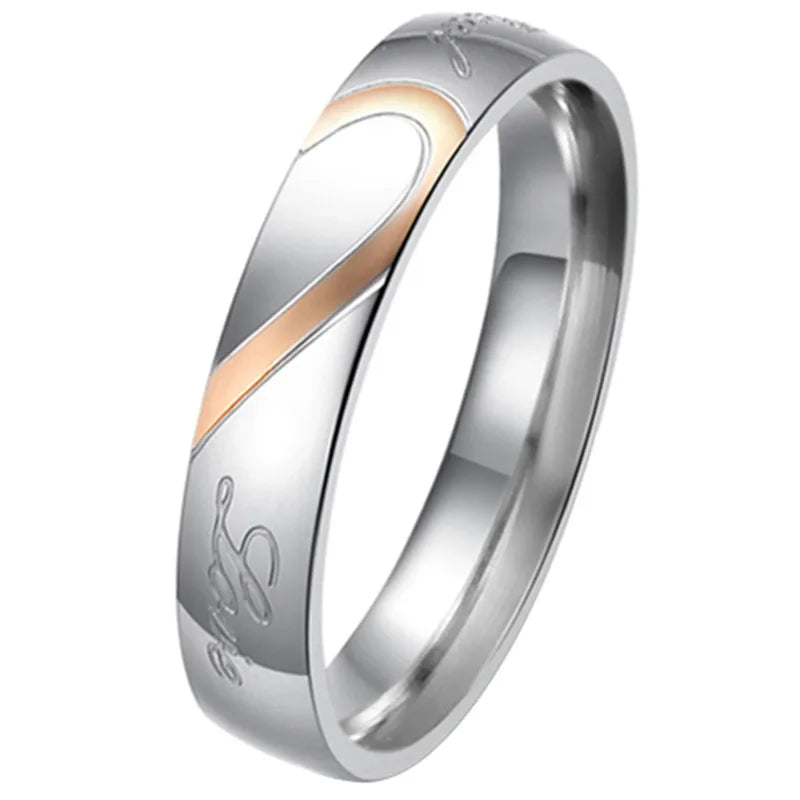 Boniskiss 2020 Rings For Men Women Stainless Steel Wedding Ring