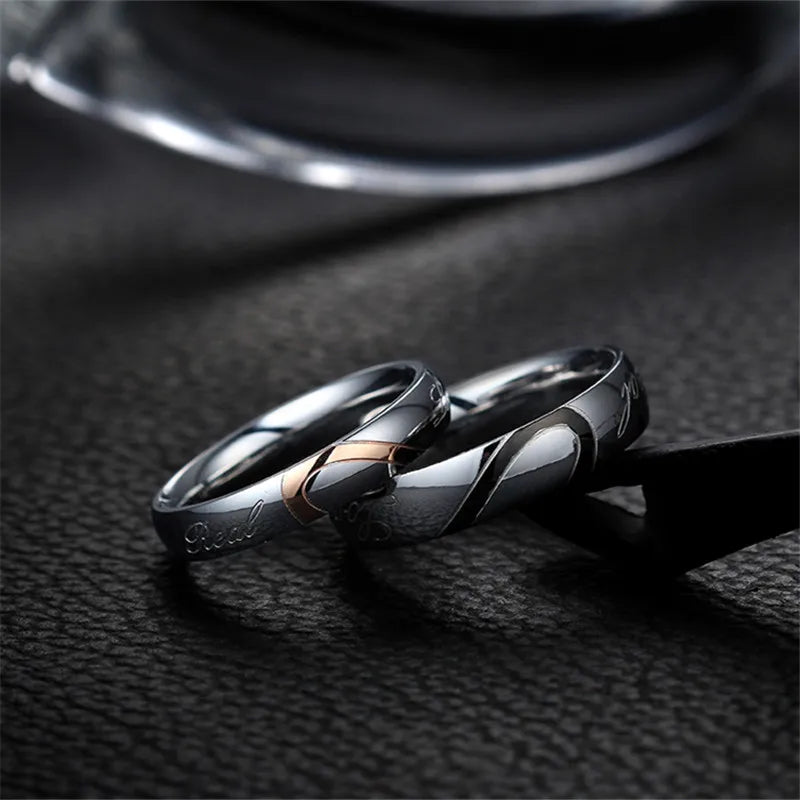 Boniskiss 2020 Rings For Men Women Stainless Steel Wedding Ring