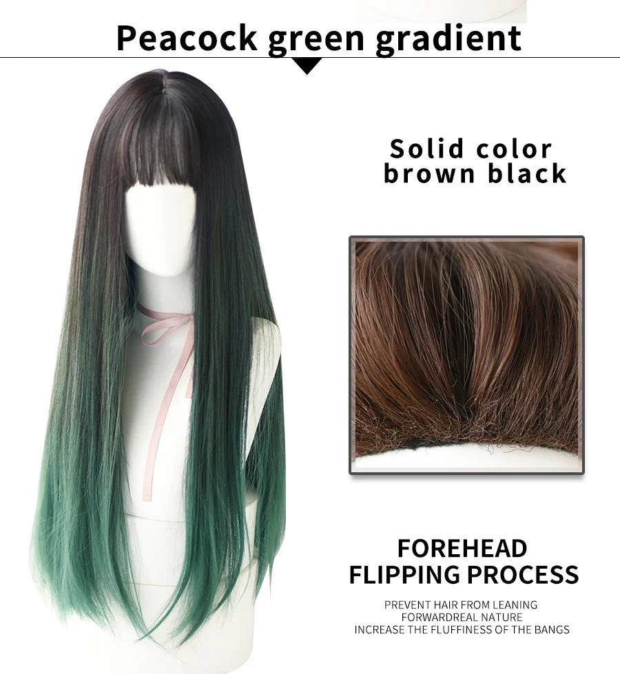 Long Wavy Synthetic Black Wigs For Women