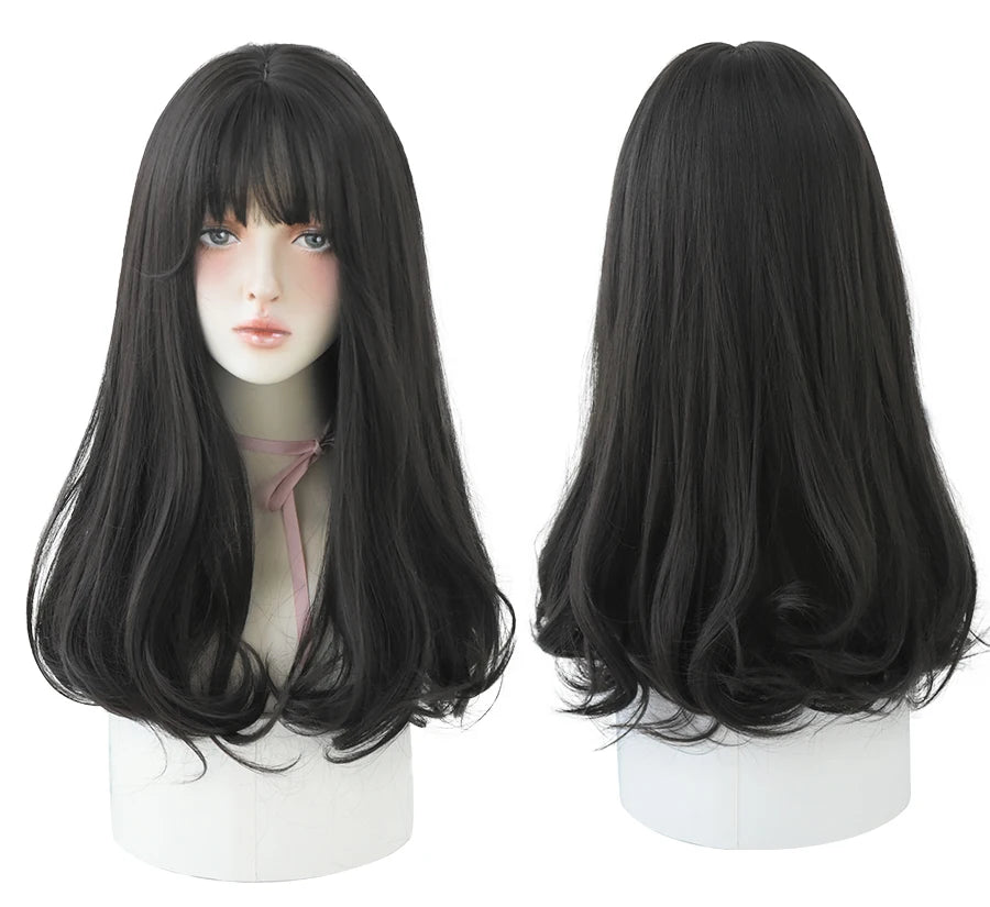 Long Wavy Synthetic Black Wigs For Women