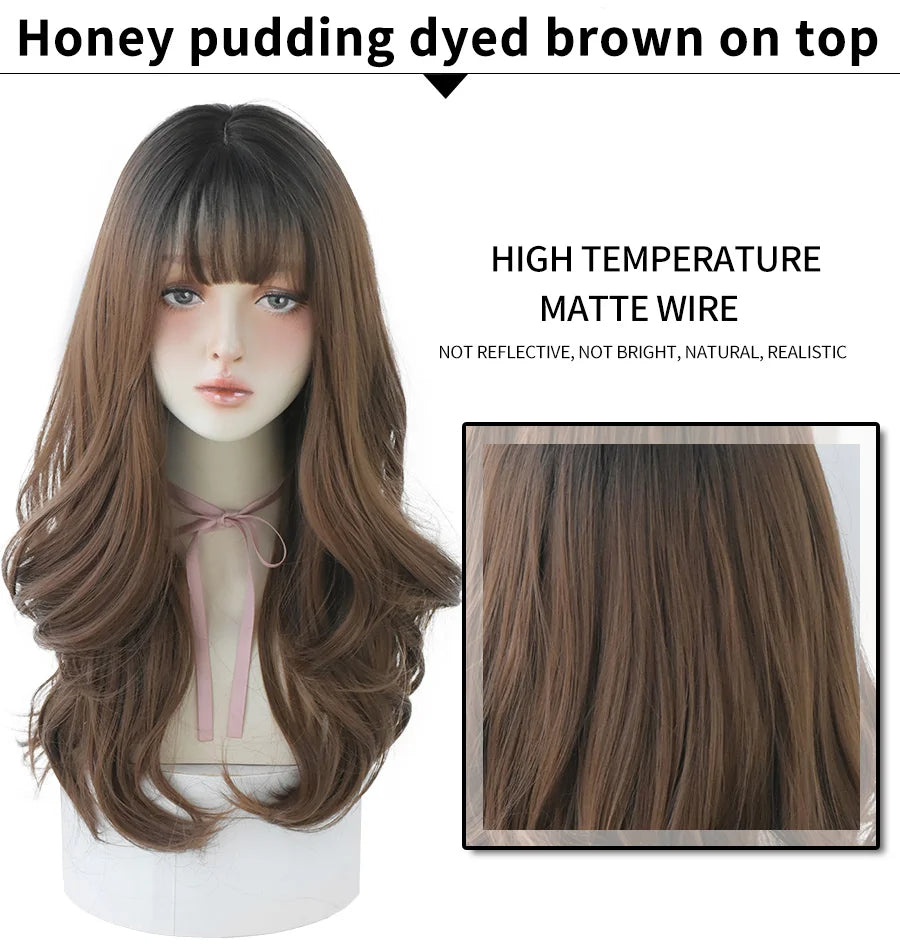 Long Wavy Synthetic Black Wigs For Women