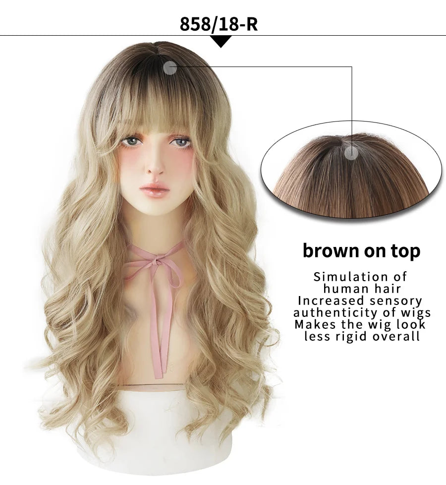 Long Wavy Synthetic Black Wigs For Women