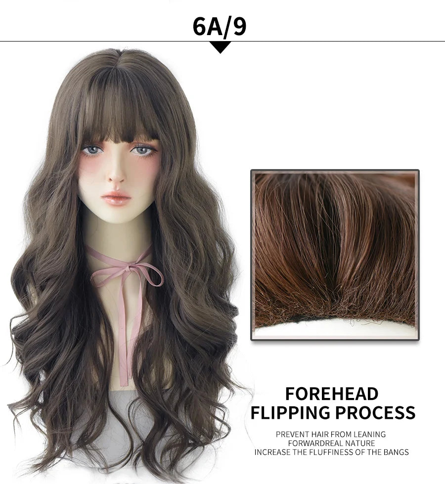 Long Wavy Synthetic Black Wigs For Women