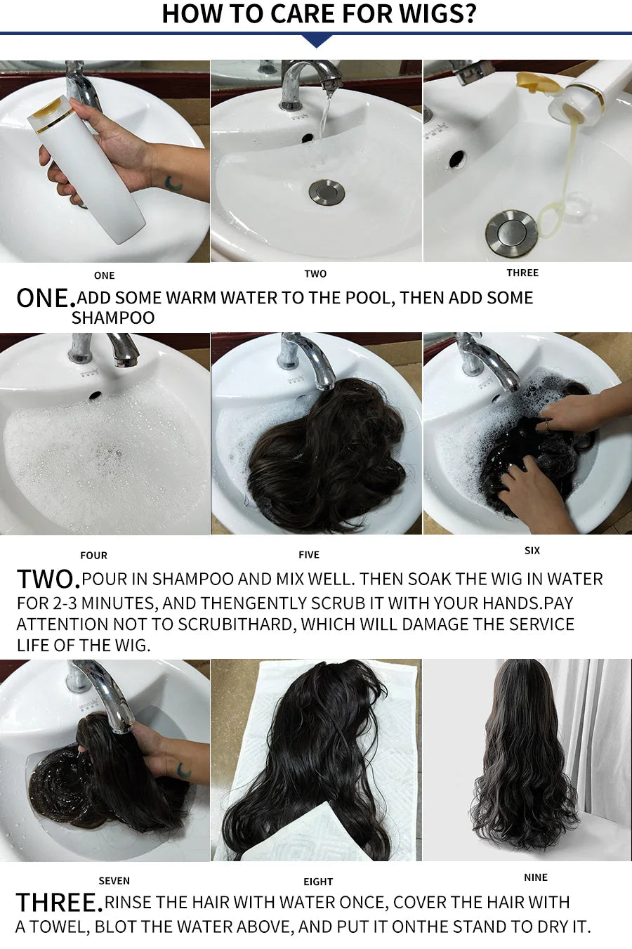 Long Wavy Synthetic Black Wigs For Women