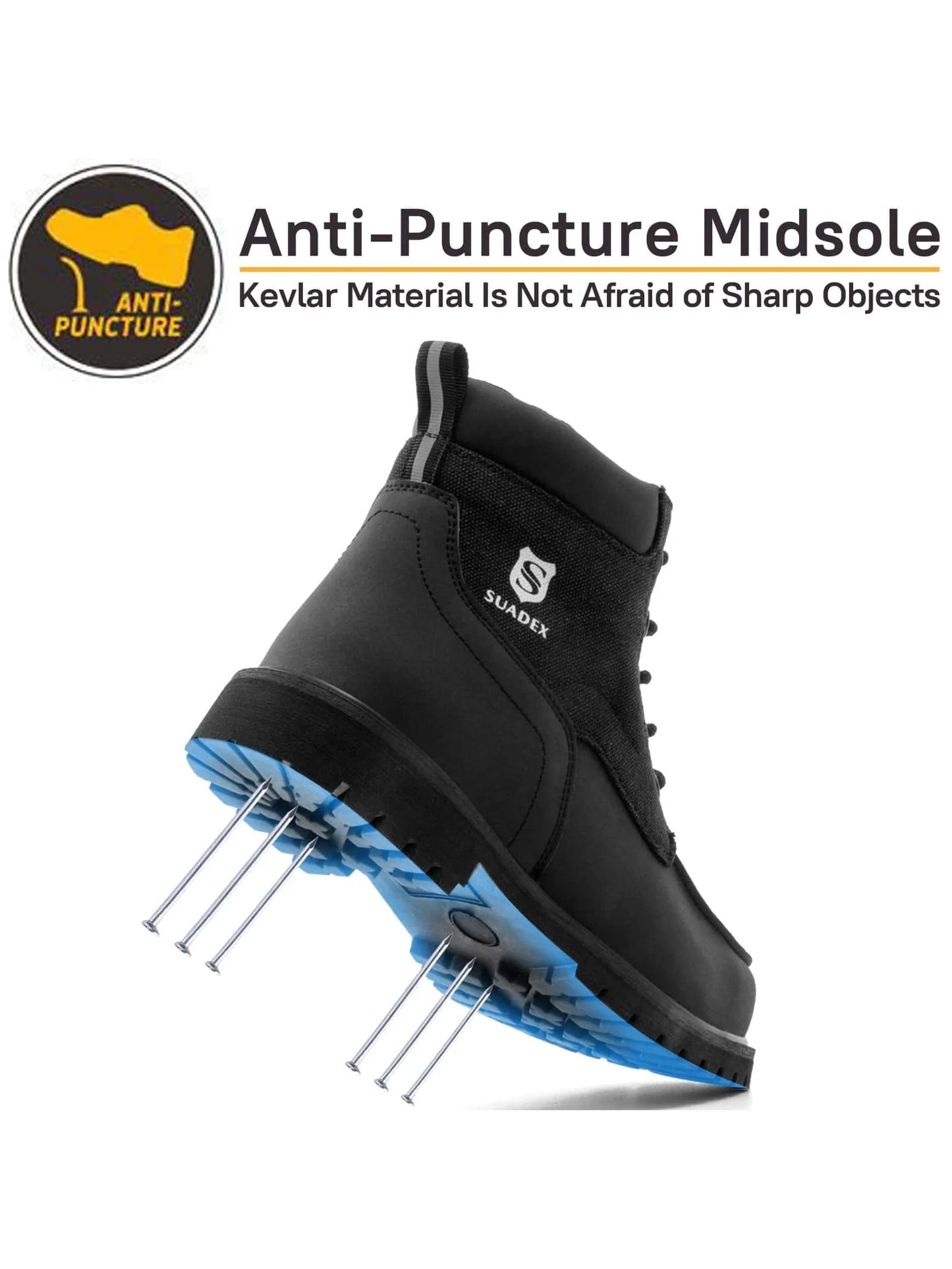 SUADEX Steel Toe Boots for Men Women Waterproof Indestructible Work Safety Boot