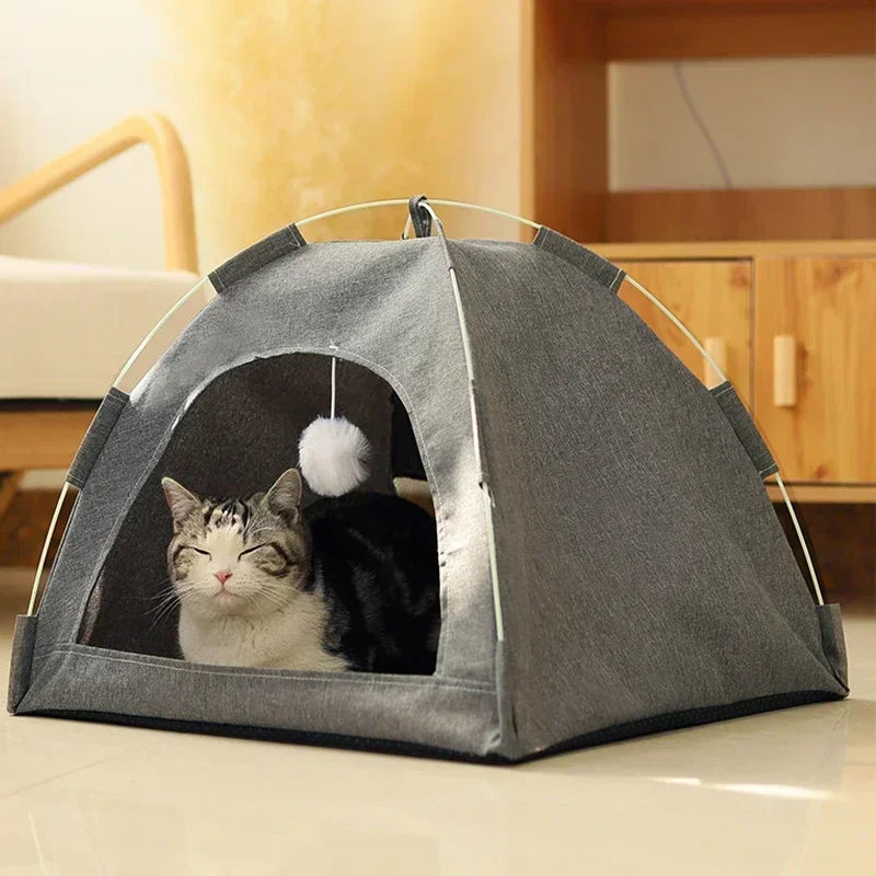 Pet Tent Bed Removable Cat Sofa Basket Canvas