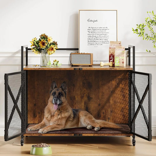Large Wooden Dog Crate/ End Table
