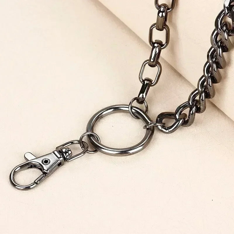 Punk Waist Chains, Spiked Hip Hop Trouser Chains, Retro Metal Belts for Pants,