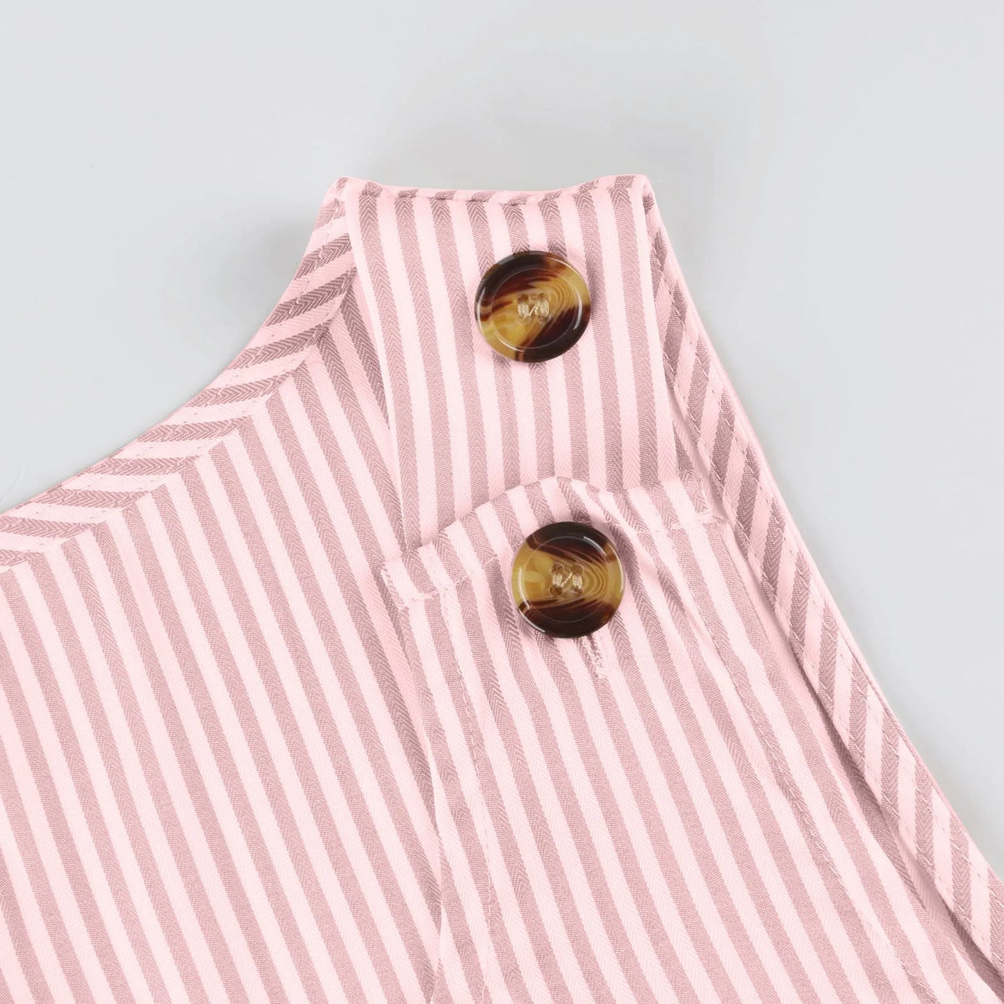 Summer Fashion Stripped Patchwork Commuting U-Neck Sleeveless Pockets