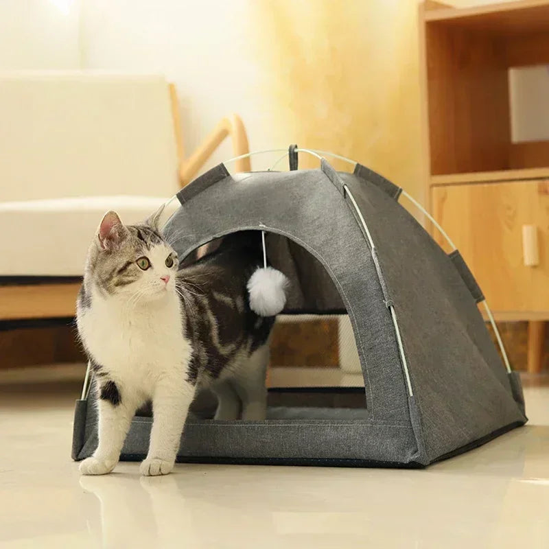 Pet Tent Bed Removable Cat Sofa Basket Canvas