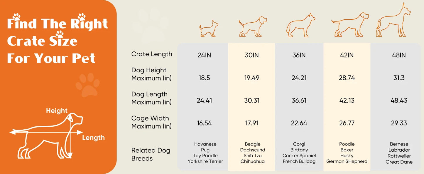 Double Door Folding Metal Wire Dog Cage
