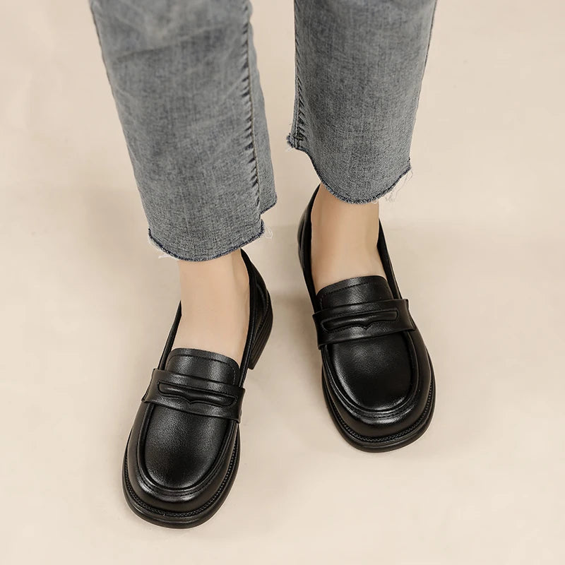 Women's Casual Loafers Slip On Leather Shoes