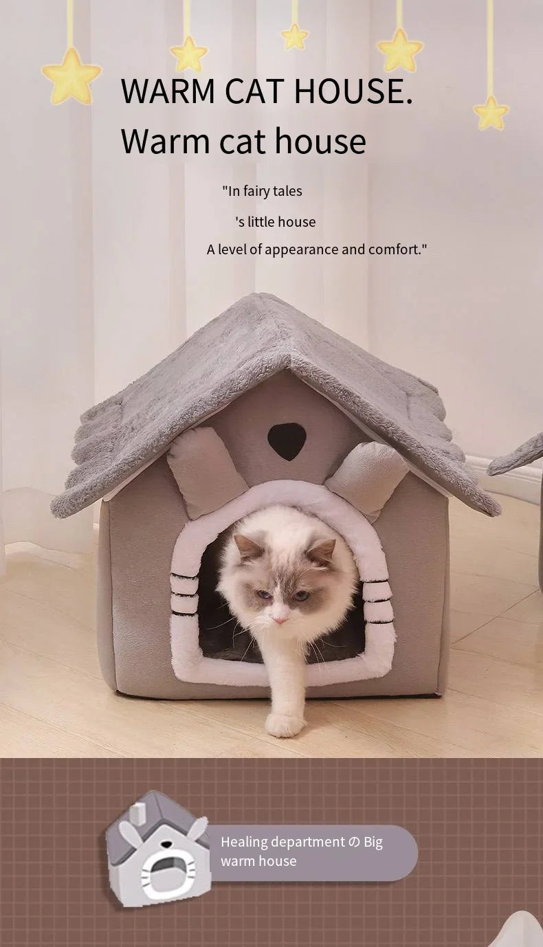 All Seasons Warm Washable Cat Dog House Indoor Soft Removable Cushion