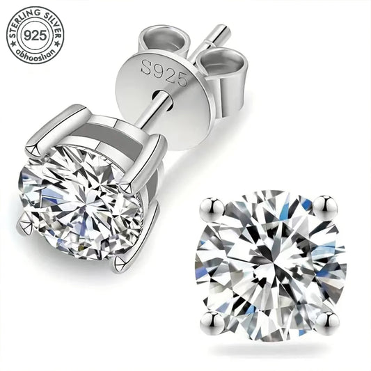 925 silver, moissanite stud earrings, men's earrings, women's earrings, set