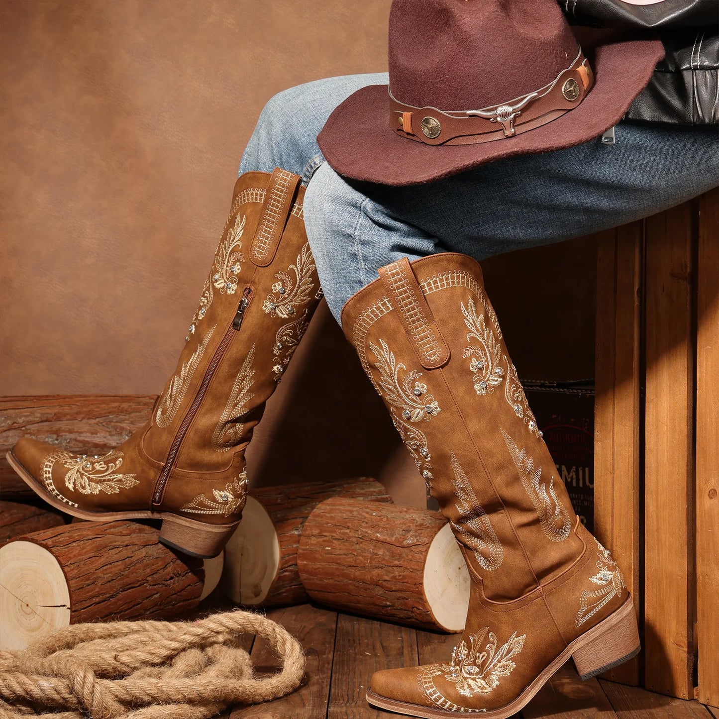 Cowboy Boots for Women - Wide Calf Knee High
