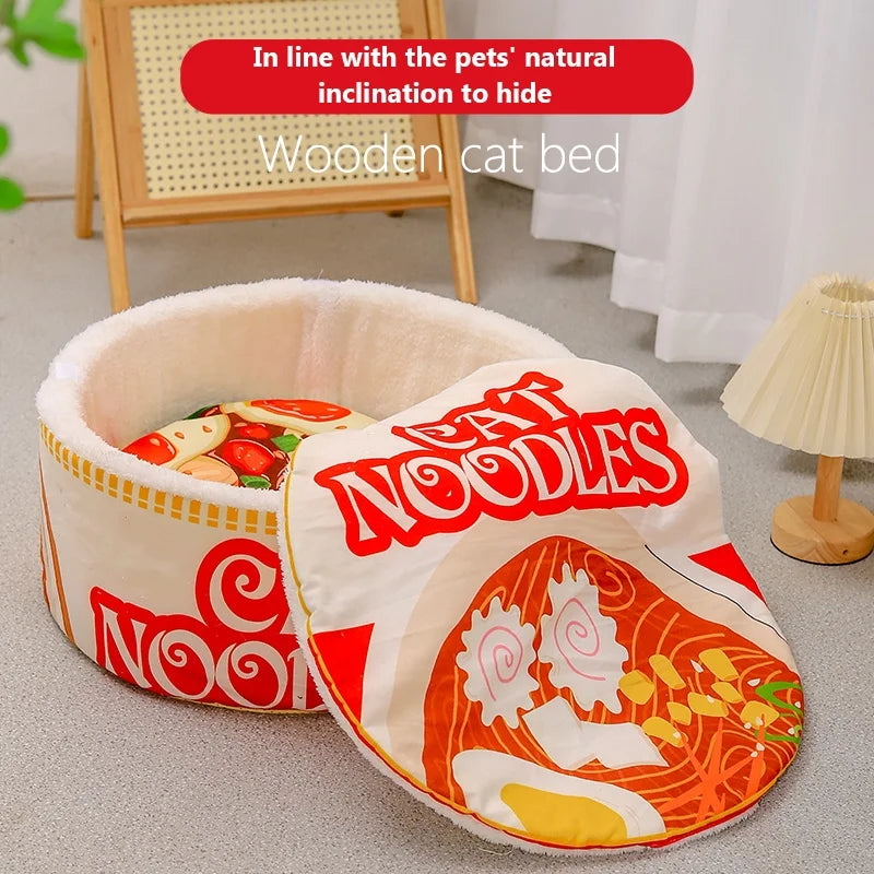 The New Winter Cartoon Ramen Cat Nest Love
