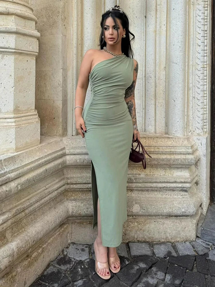 Summer Maxi Dress Women Sexy Split Fashion Sleeveless