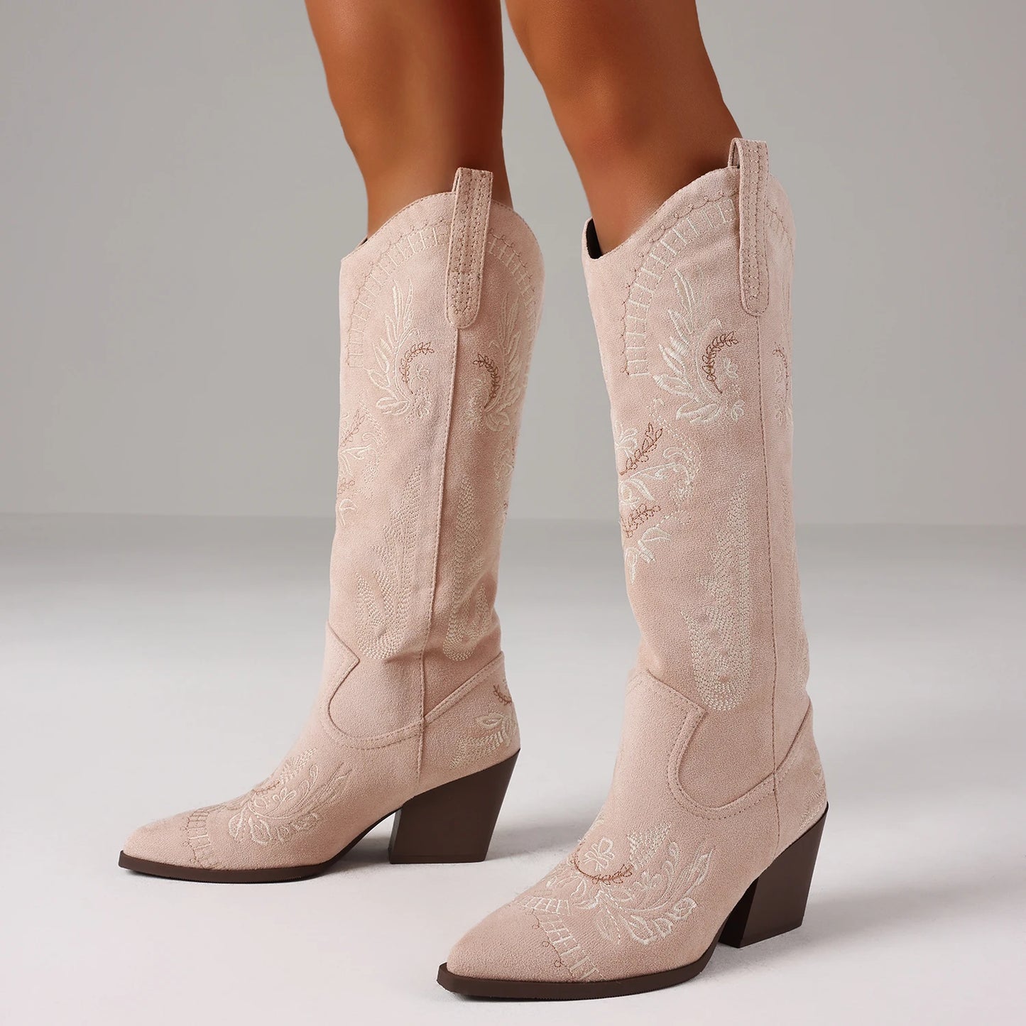 GIGIFOX Knee-High Boots Cowboy Boots For Women