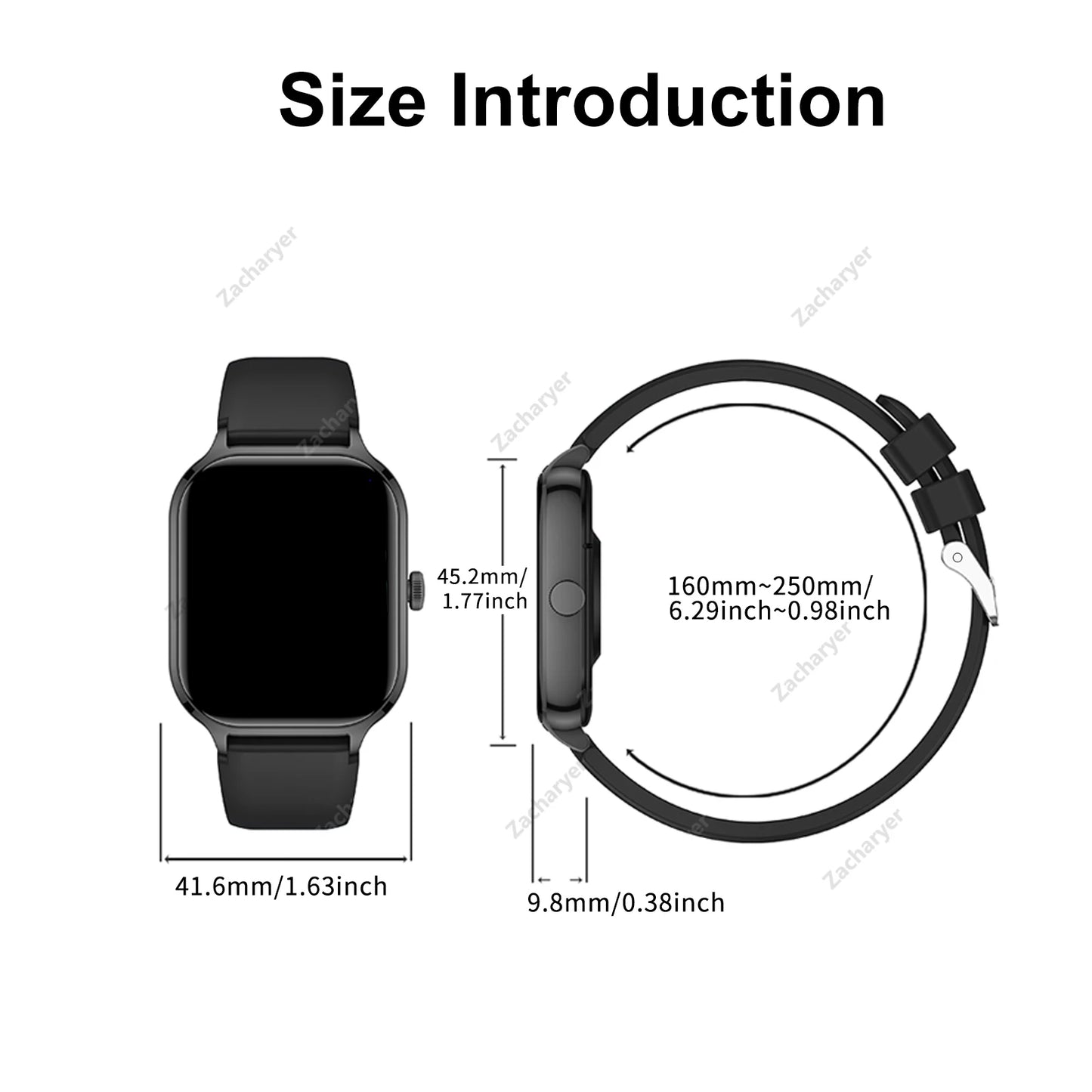 Smart watch full touch screen, sports watch