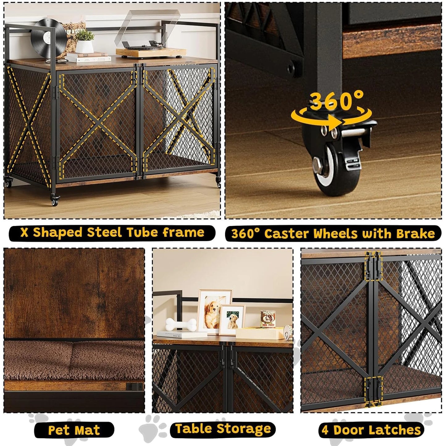 Large Wooden Dog Crate/ End Table