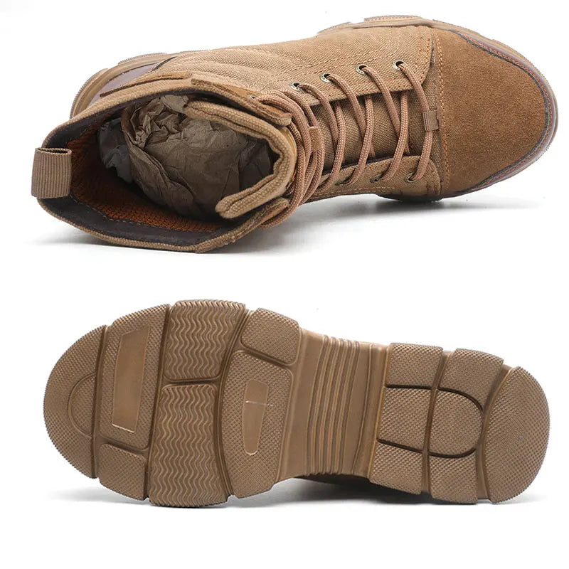 SUADEX Steel Toe Boots for Men Work Boots Indestructible Work Shoes Desert Safety