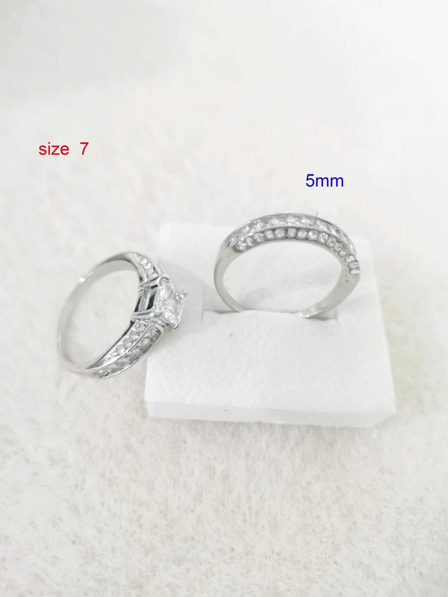 2pcs/set Alliance Engagement Wedding Rings