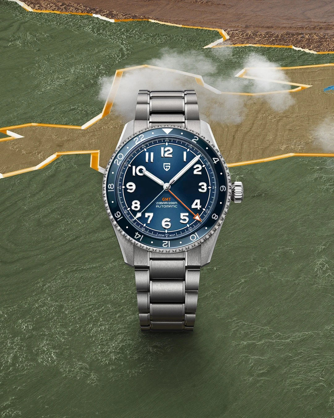 （Local delivery）PAGANI DESIGN 2025 New NH34 GMT Men's Automatic Mechanical Watch Stainless Steel Sapphire 20Bar C3 reloj hombre