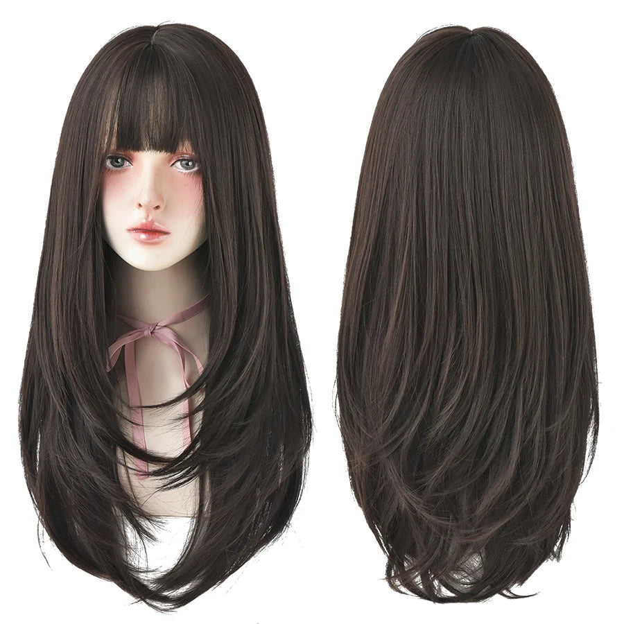 Long Wavy Synthetic Black Wigs For Women