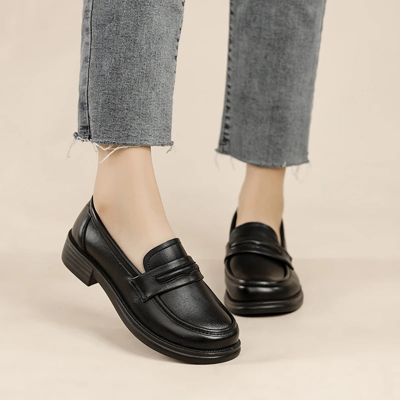 Women's Casual Loafers Slip On Leather Shoes