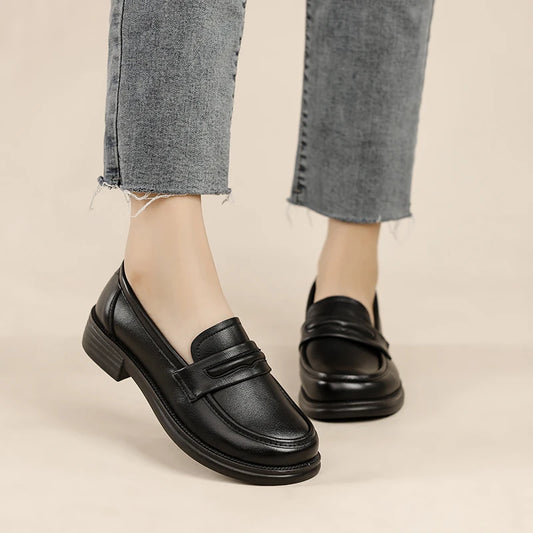 Women's Casual Loafers Slip On Leather Shoes