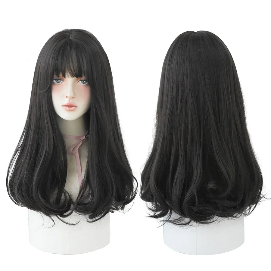 Long Wavy Synthetic Black Wigs For Women