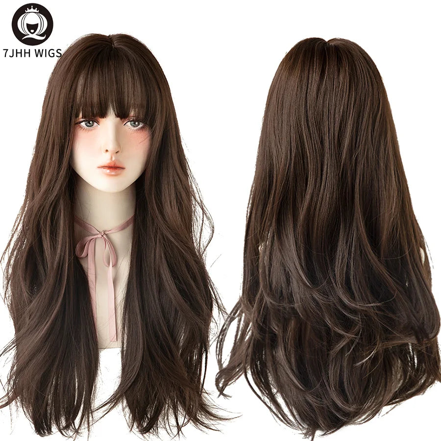 Long Wavy Synthetic Black Wigs For Women