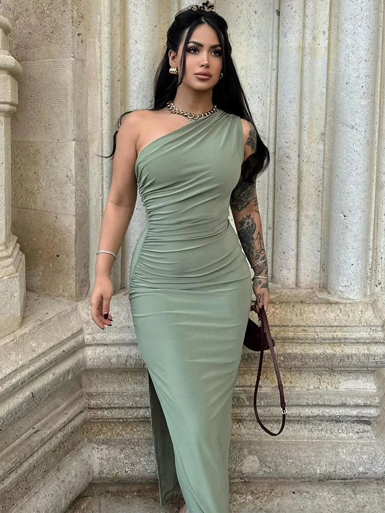 Summer Maxi Dress Women Sexy Split Fashion Sleeveless