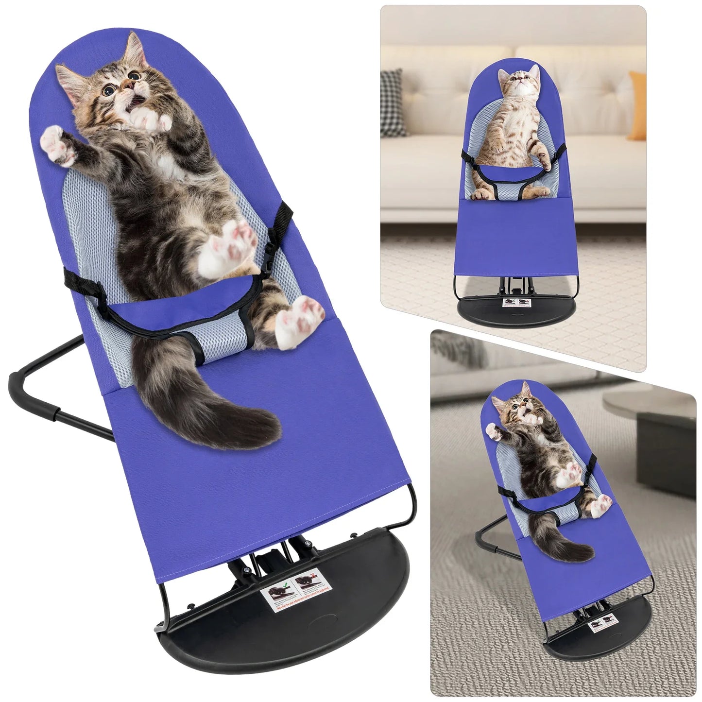 Pet Rocking Chair for Small/Medium Dogs & Cats, 33lb Capacity