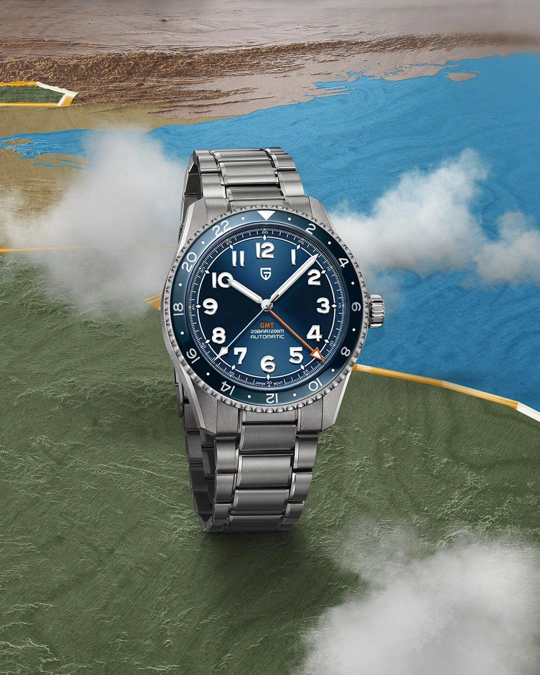 （Local delivery）PAGANI DESIGN 2025 New NH34 GMT Men's Automatic Mechanical Watch Stainless Steel Sapphire 20Bar C3 reloj hombre