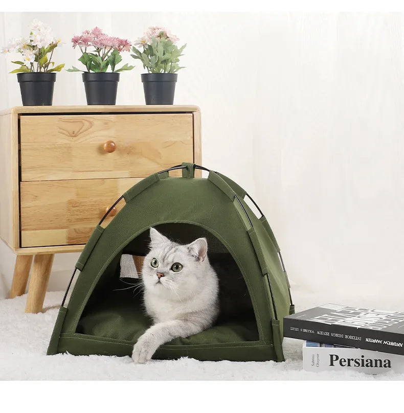 Pet Tent Bed Removable Cat Sofa Basket Canvas