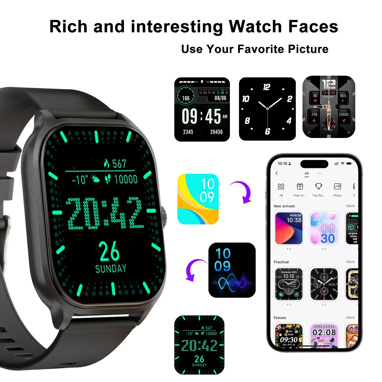 Smart watch,  iPhone/Andriod